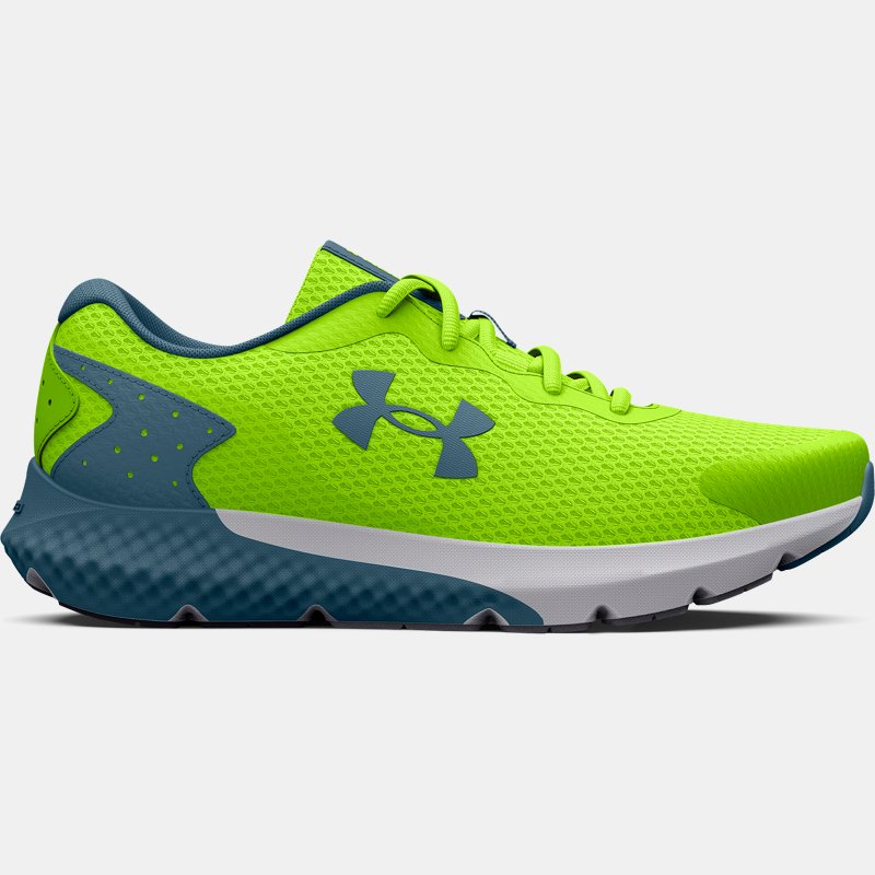 Boys' Grade School  Under Armour  Charged Rogue 3 Running Shoes Lime Surge / Static Blue / Static Blue 4